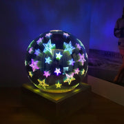 USB power supply 3D colorful crystal night light creative baby bedroom home decoration glass LED bedroom bedside table lamp