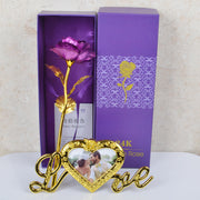 Gold Foil Flower Rose Gift Box Valentine's Day Gift With  Love Frame Gold Plated