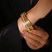 Buckle Bracelet Rhinestone Exaggerated Luxury Style