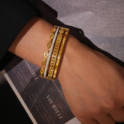 Buckle Bracelet Rhinestone Exaggerated Luxury Style